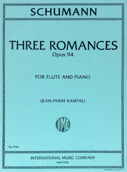 Schumann - 3 Romances Op94 - Flute/Piano Accompaniment IMC IMC2794