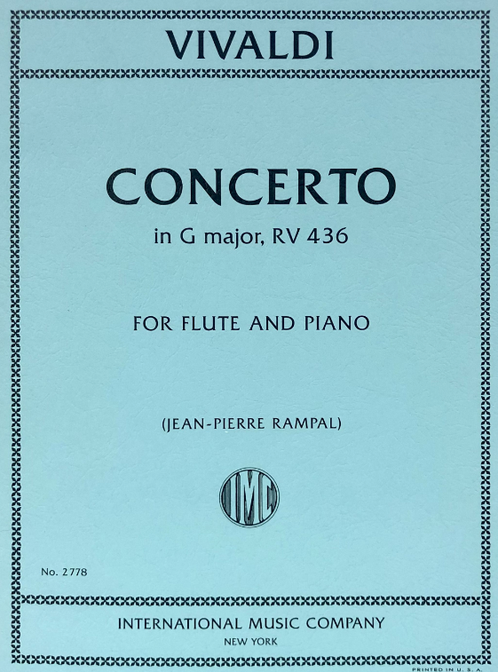 Vivaldi - Concerto in Gmaj RV436 - Flute/Piano Accompaniment IMC IMC2778