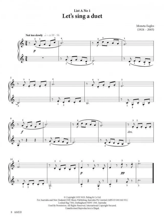 AMEB Piano Series 18 Preliminary Grade - Piano AMEB 1201103139