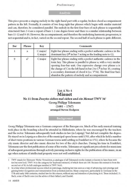 AMEB Piano Series 18 Handbook (Analysis of Works) Level 1 (Preliminary to Grade 4) - AMEB 1201104039