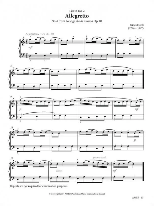 AMEB Series 17 Preliminary Grade - Piano Solo 1201100139