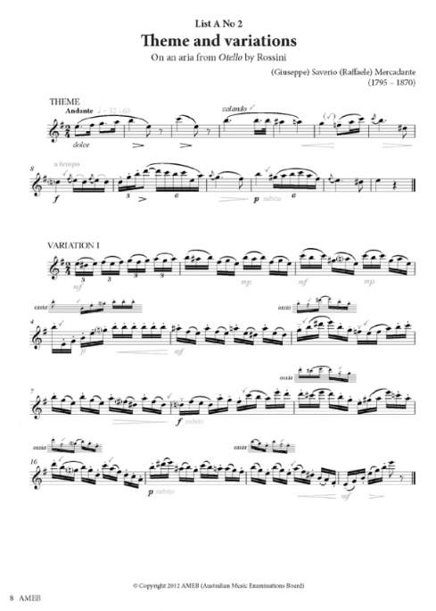 AMEB Flute Series 3 - Grade 6 - Flute/Piano Accompaniment AMEB 1203053639