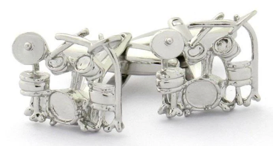 Cufflinks Silver Drum Set