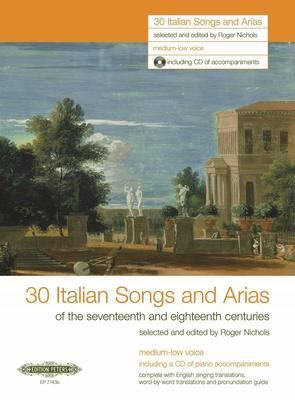 30 Italian Songs And Arias Bk/Cd - Medium-Low Voice - Various - Classical Vocal Medium/Low Voice Edition Peters Vocal Score