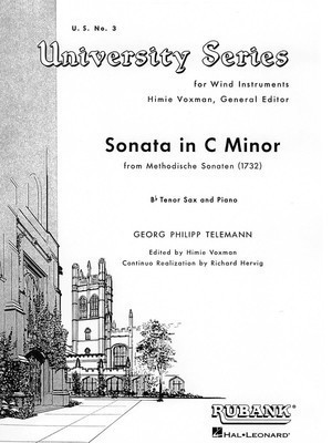 Sonata in C Minor (from Methodische Sonaten) - Tenor Saxophone Solo with Piano - Grade 5 - Georg Philipp Telemann - Tenor Saxophone Himie Voxman Rubank Publications