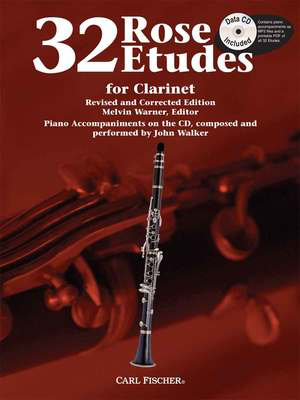 Rose - 32 Etudes: Revised & Corrected Clarinet/CD/Piano Accompaniment Fischer WF85