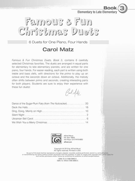 Famous & Fun Christmas Duets Book 3 - Various - Alfred Music