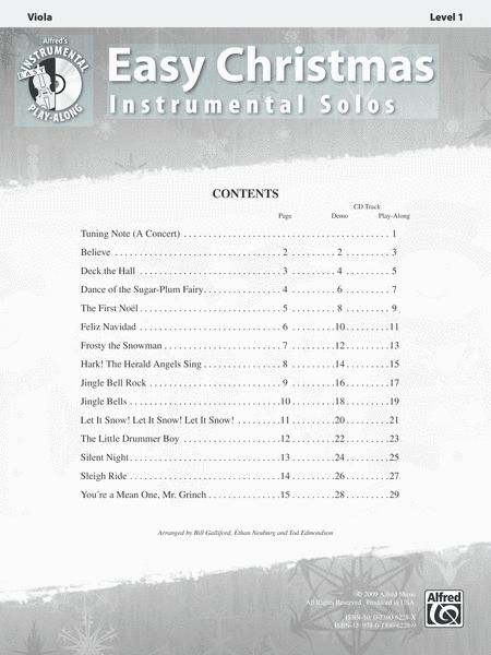 EASY CHRISTMAS SOLOS VIOLA BK/CD -