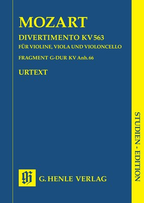 Divertimento K 563 in E Flat for Violin, Viola and Cello - Study Score - Wolfgang Amadeus Mozart - G. Henle Verlag Study Score Score