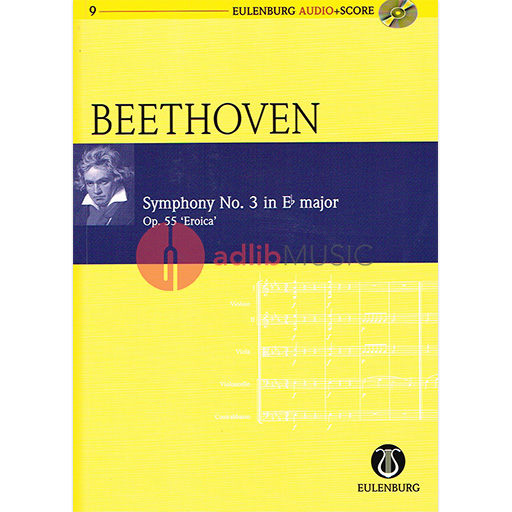 Beethoven - Symphony #3 in Ebmaj Op55 Eroica - Miniature/Study Score/CD Eulenburg EAS109