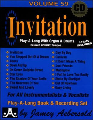 Invitation - Volume 59 - Play-A-Long with Organ & Drums - Various - All Instruments Jamey Aebersold Jazz Lead Sheet /CD