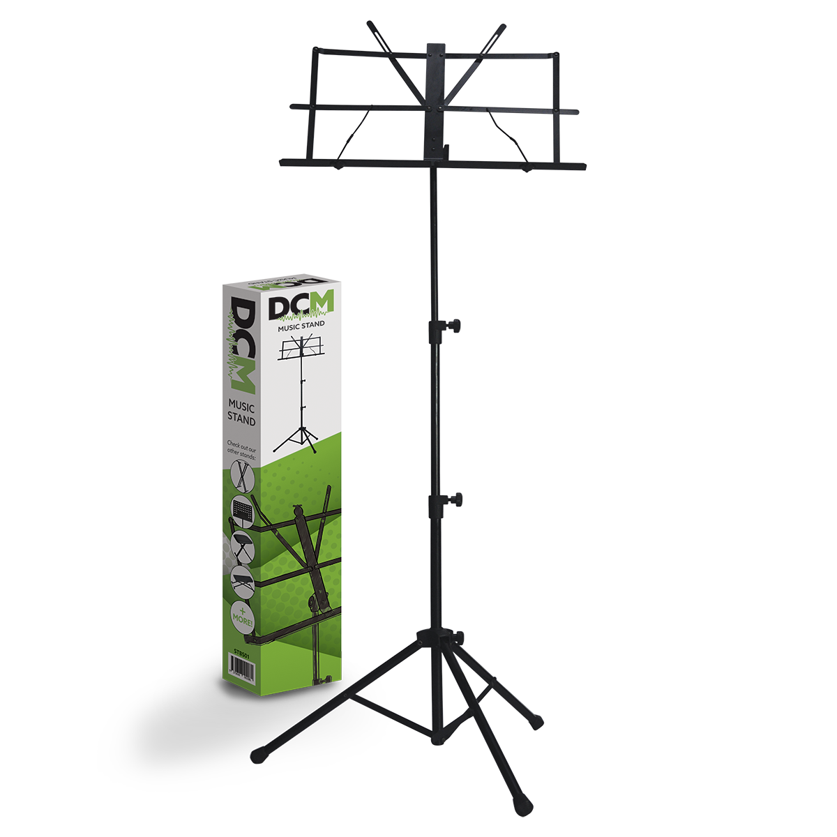 Music Stand - DCM BS01 Collapsible with Carry Bag, Black