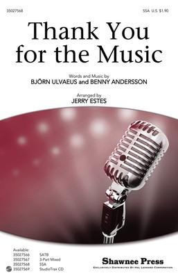 Thank You for the Music - Benny Andersson|Bjorn Ulvaeus - Jerry Estes Shawnee Press StudioTrax CD CD