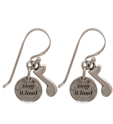 Drop Earrings Sterling Silver Quaver & Charm with Sing It Loud