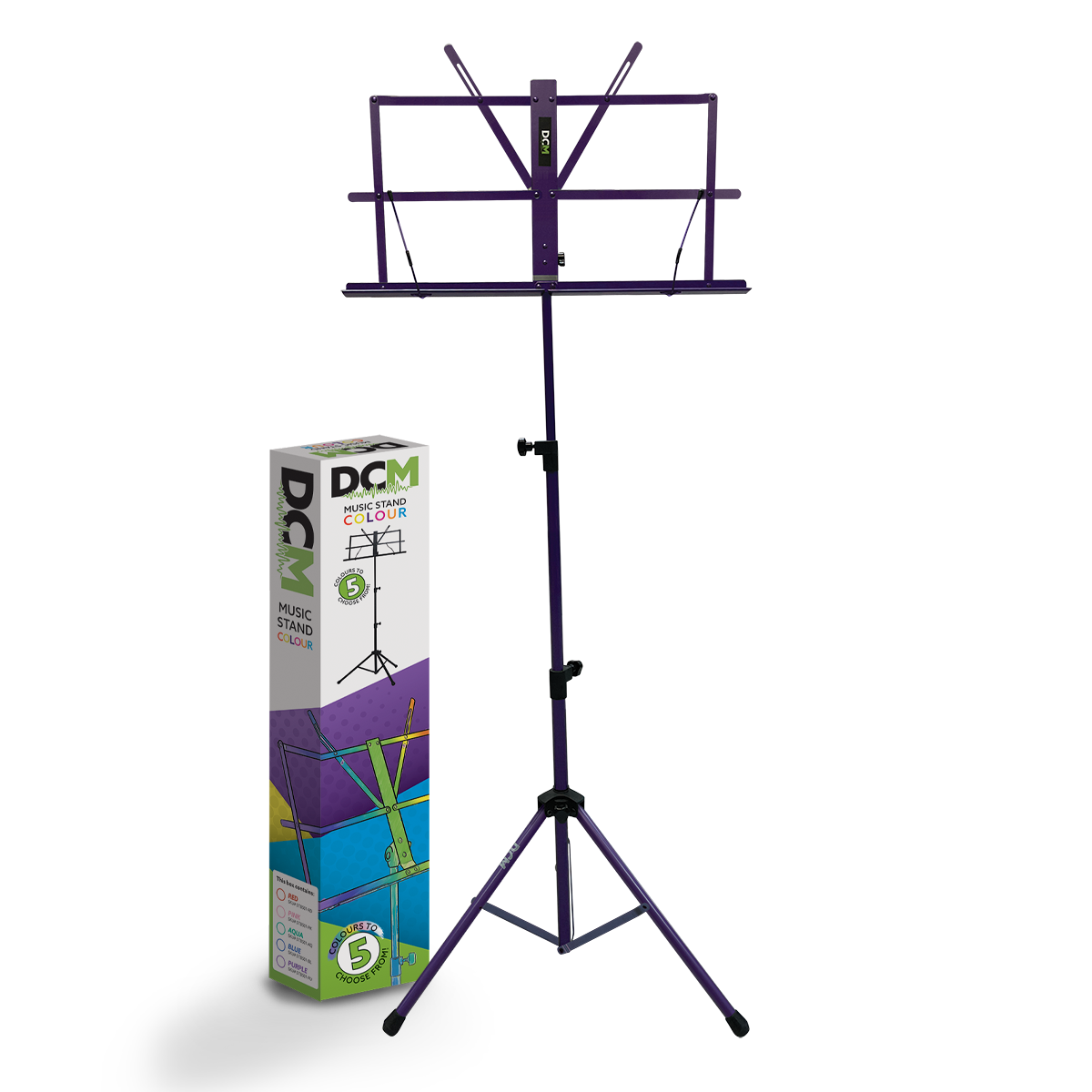 Music Stand - DCM BS01 Collapsible with Carry Bag, Purple