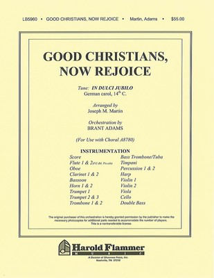 Good Christians, Now Rejoice (from Voices Of Xmas) - (orch For A8780) - Shawnee Press Score/Parts