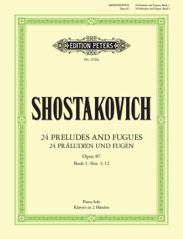 24 PRELUDES & FUGUES OP87 VOL 1 - SHOSTAKOVICH (PIANO) - PETERS