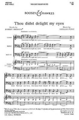 Thou Didst Delight My Eyes - Gerald Finzi - TBB Boosey & Hawkes Octavo