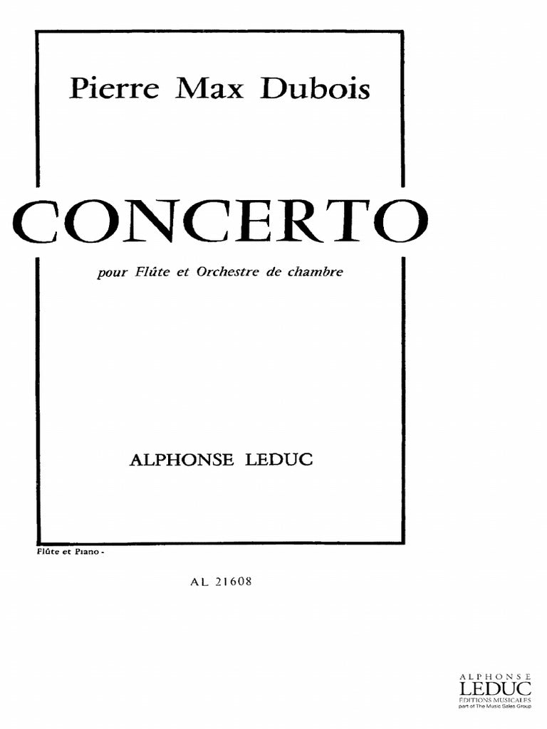 Dubois - Concerto - Flute/Piano Accompaiment Leduc AL21608