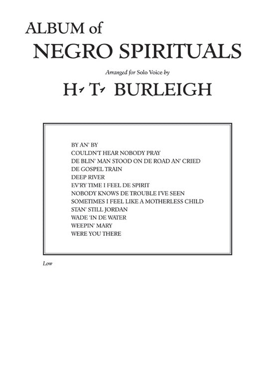 ALBUM OF NEGRO SPIRITUALS LOW BK - Warner Bros