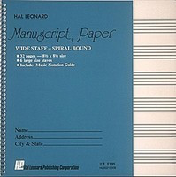 Wide Staff Wirebound Manuscript Paper (Aqua Cover) - Hal Leonard