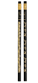 Bach Manuscript Pencil Black with Gold Print and Eraser