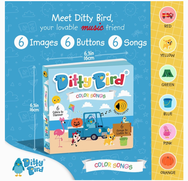 Ditty Bird Colour Songs Childrens Interactive Sound Book