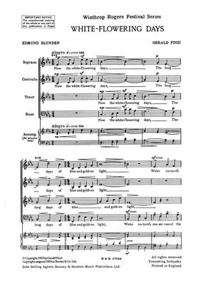 White-Flowering Days - Gerald Finzi - SATB Boosey & Hawkes Octavo