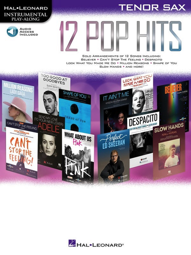 12 Pop Hits - Tenor Saxophone - Tenor Saxophone Online Audio - Hal Leonard