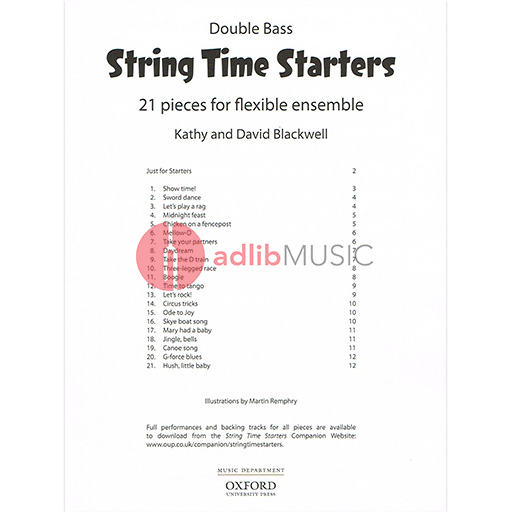 String Time Starters - Double Bass Part Only by Blackwell OUP 9780193411616