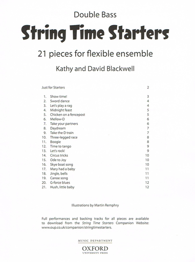 String Time Starters - Double Bass Part Only by Blackwell OUP 9780193411616