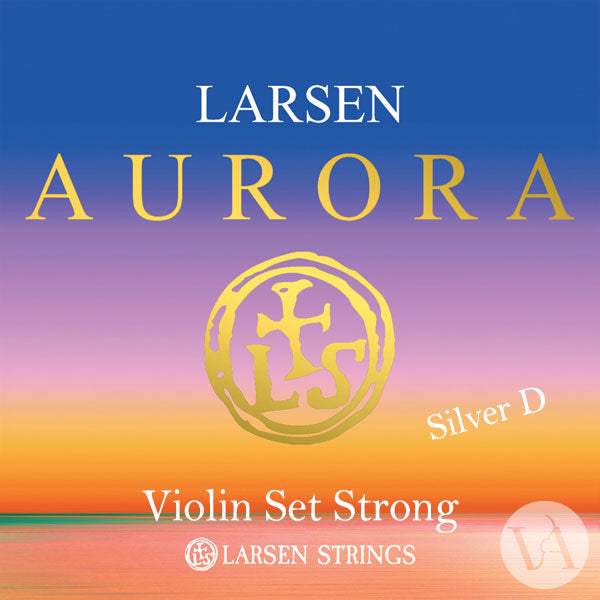 Larsen Aurora Violin String Set with Silver D 4/4 Size Strong