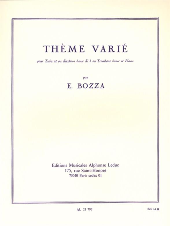 Bozza - Theme Varie - Tuba or Bass Trombone/Piano Accompaniment Leduc AL21792