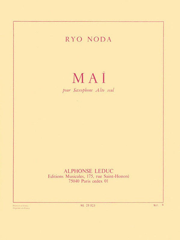 Noda - Mai - Alto Saxophone Solo Leduc AL25523