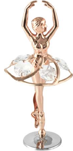 Crystocraft Rose Gold Ballerina Ornament with Clear Crystals