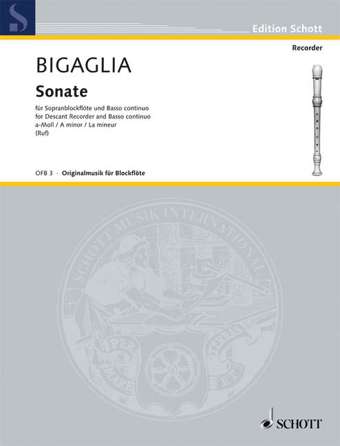 Bigaglia Sonata in A Minor Recorder/Piano