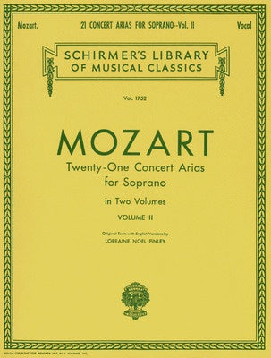 Mozart - 21 Concert Arias Volume 2 - Soprano/Piano Accompaniment Schirmer 50261400