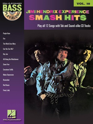 Jimi Hendrix Smash Hits - Bass Play-Along Volume 10 - Bass Guitar Hal Leonard Bass TAB with Lyrics & Chords /CD