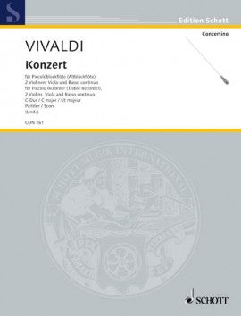 Vivaldi - Concerto in CMaj - Soprano Recorder/Full Score Only Schott CON161