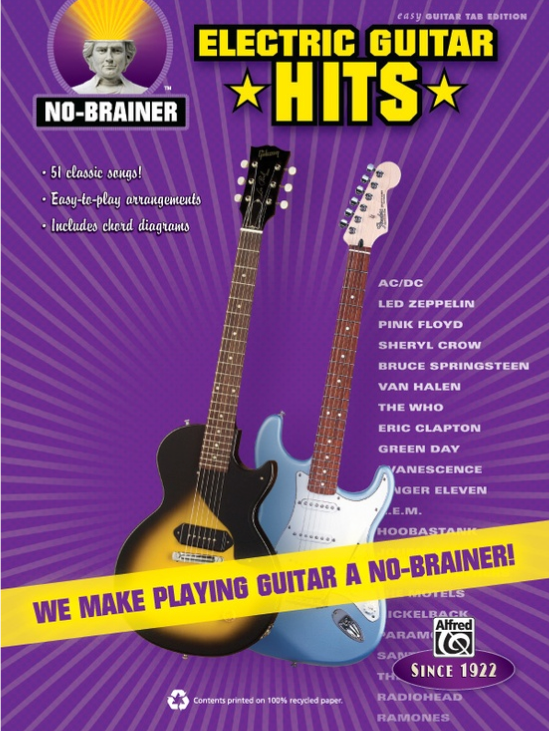 NO-BRAINER ELECTRIC GUITAR HITS EASY GTR TAB - 33554