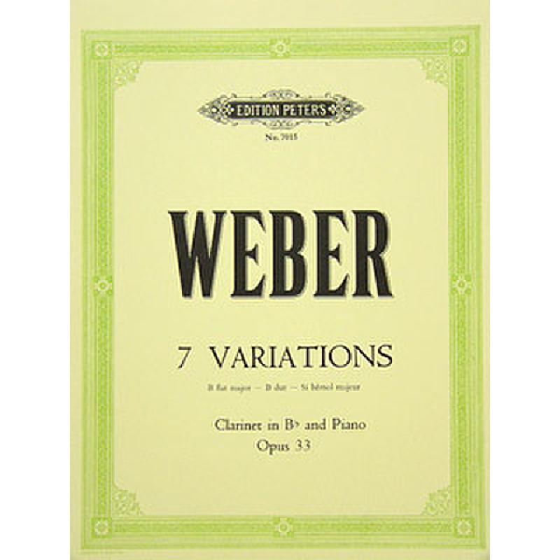 Weber - 7 Variations In Bbmaj Op33 - Clarinet/Piano Accompaniment Peters EP7015