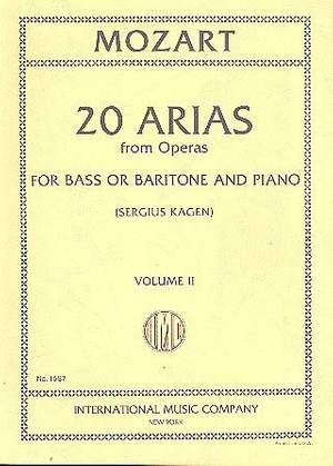 Arias from Operas - Bass or Baritone 20 Arias Volume II - Wolfgang Amadeus Mozart - Classical Vocal Baritone|Bass IMC