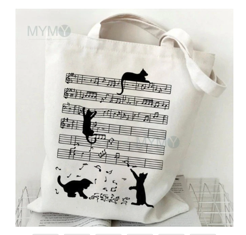 Tote Bag Cats on Manuscript