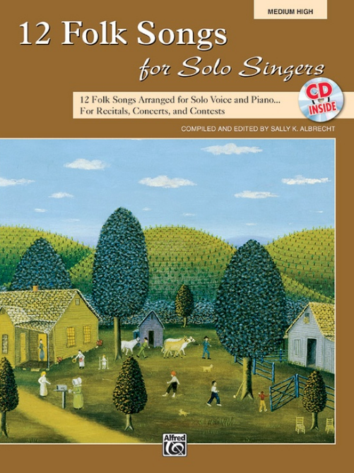 12 FOLK SONGS FOR SOLO SINGERS BOOK & CD MED HIGH - 31046