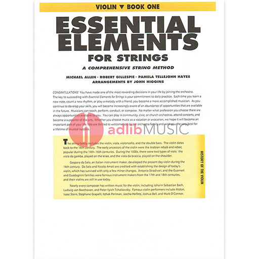 Essential Elements for Strings - Book 1 with EEi/Online Audio - Violin - Michael Allen | Pamela Tellejohn Hayes | Robert Gillespie - Hal Leonard 868049