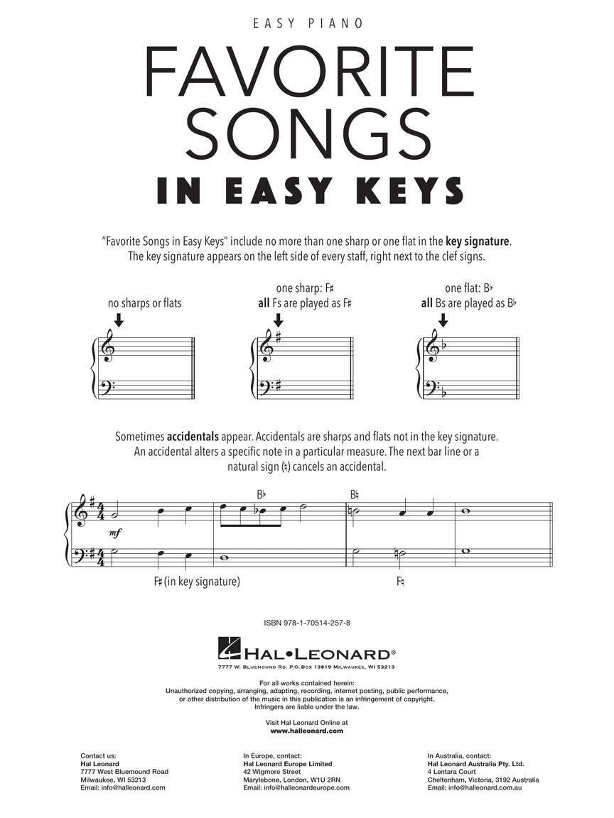 Favourite Songs in Easy Keys - Easy Piano Hal Leonard 369092