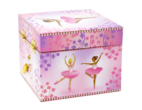 Pink Poppy Ballet Musical Jewellery Box Brunette Ballerina in Pink Tutu Square