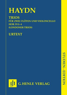 London Trios Hob. IV:1-4 for 2 Flutes and Violoncello - Study Score - Joseph Haydn - Flute|Cello G. Henle Verlag Study Score Score