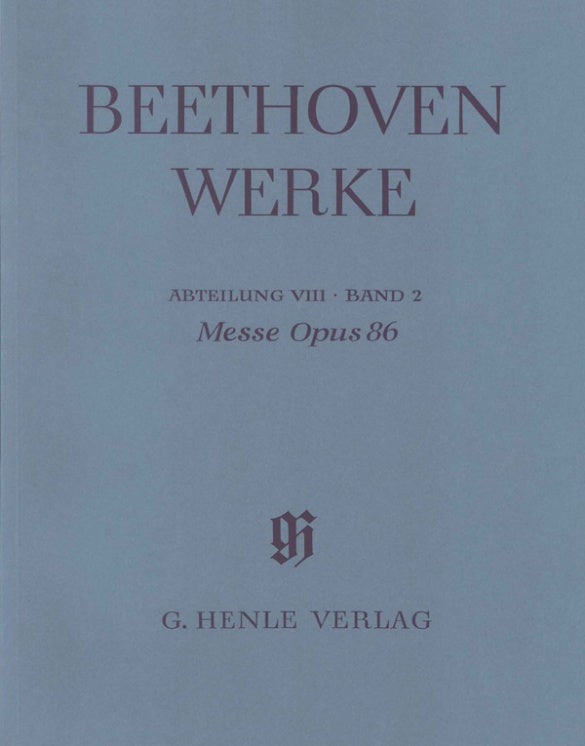 Beethoven - Mass in CMaj Op86 - Full Score Henle HN4321