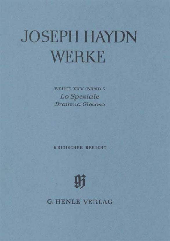 Haydn - "Lo Speziale" Dramma Giocoso Hob28/3 - Full Score Critical Report Henle HN5653